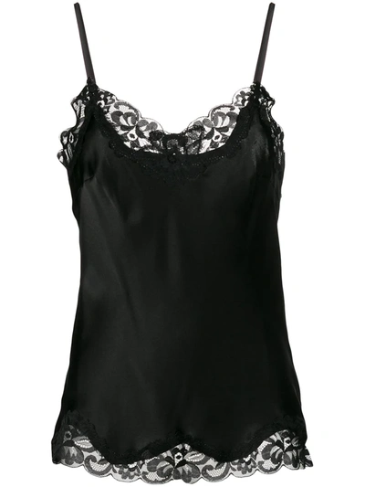 Shop Gold Hawk Lace Trim Cami Top In Black