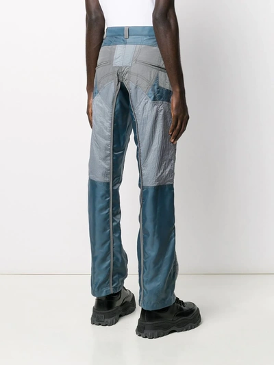 Shop Off-white Panelled Straight-leg Trousers In Blue