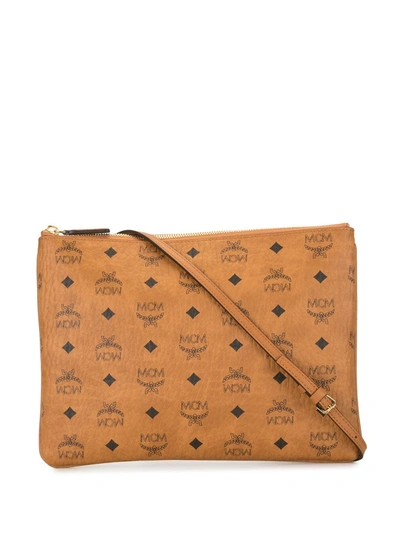 Shop Mcm Medium Pouch-pocket Crossbody Bag In Brown