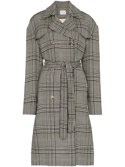 Shop Magda Butrym Checked Double Breasted Coat In Grey