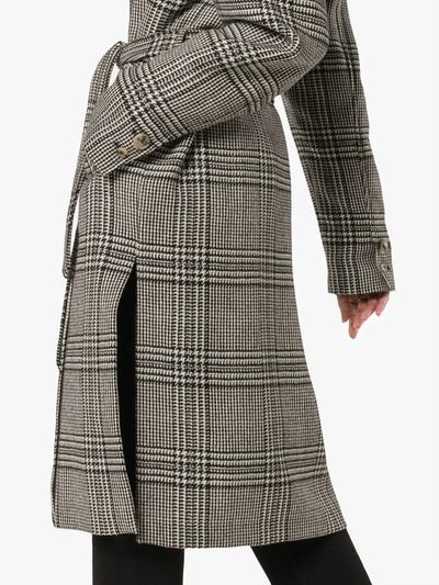 Shop Magda Butrym Checked Double Breasted Coat In Grey