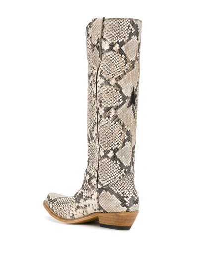 Shop Golden Goose Low Wish Star Boots In Neutrals