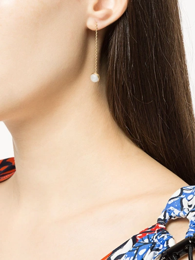 Shihara Half Pearl Chain Earring 45° In Metallic