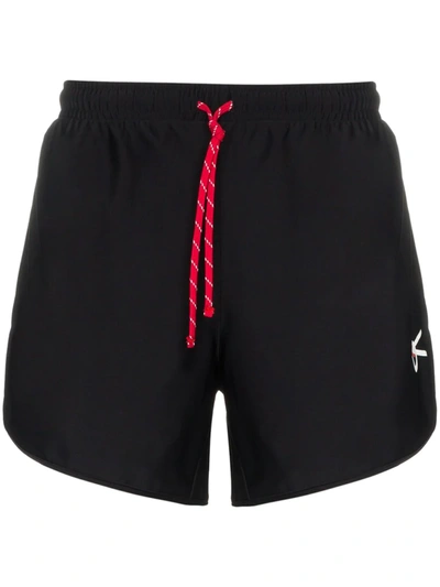 Shop District Vision Spino Logo-print Track Shorts In Black