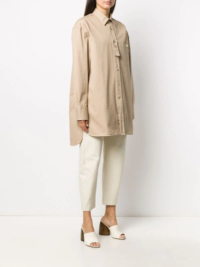 Lanvin Oversized Long Sleeve Shirt In Neutrals