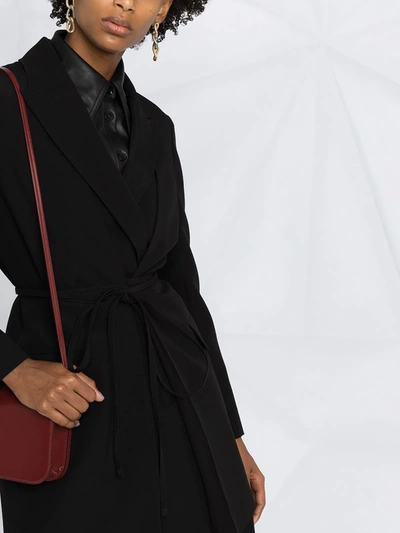 Shop Valentino Tie-waist Wool Blazer In Black