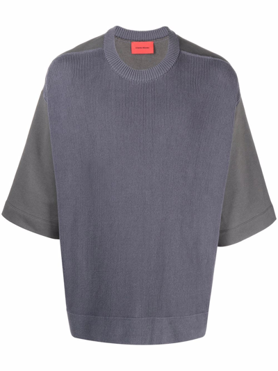 Shop A Better Mistake Hybrid Knit T-shirt In Grau