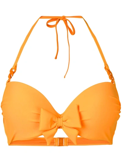 Shop Marlies Dekkers Papillon Push-up Bikini Top In Orange