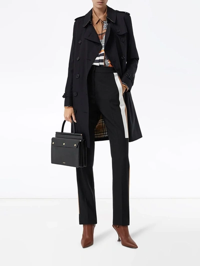 Burberry The Kensington Heritage Trench Coat In Black