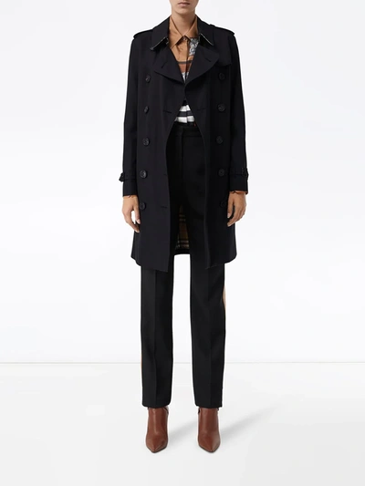 Burberry The Kensington Heritage Trench Coat In Black