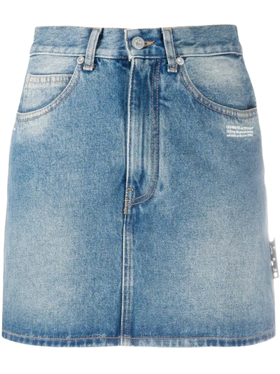 Shop Off-white High Waist Denim Skirt In Blue