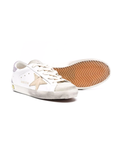 Shop Golden Goose Star-patch Lace-up Sneakers In White