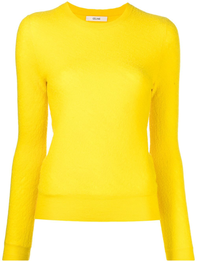 Pre-owned Celine  Crew-neck Jumper In Yellow