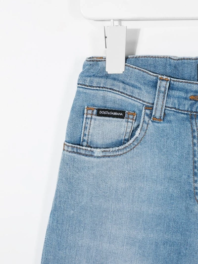 Shop Dolce & Gabbana Stonewashed Wide-leg Jeans In Blue