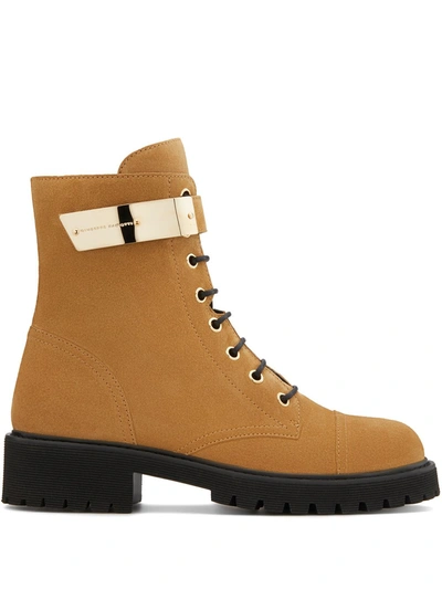 Shop Giuseppe Zanotti Alexa Lace-up Boots In Brown
