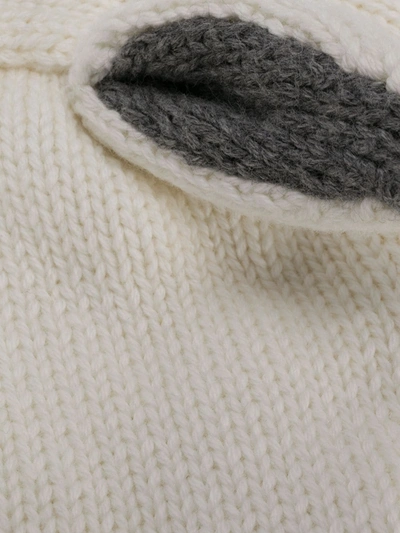 Shop Stella Mccartney Knitted Sheep-style Hat In White