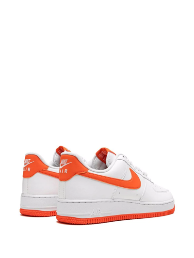 Nike White & Orange Air Force 1 '07 Sneakers In White