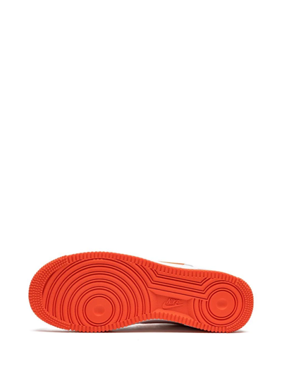 Nike White & Orange Air Force 1 '07 Sneakers In White
