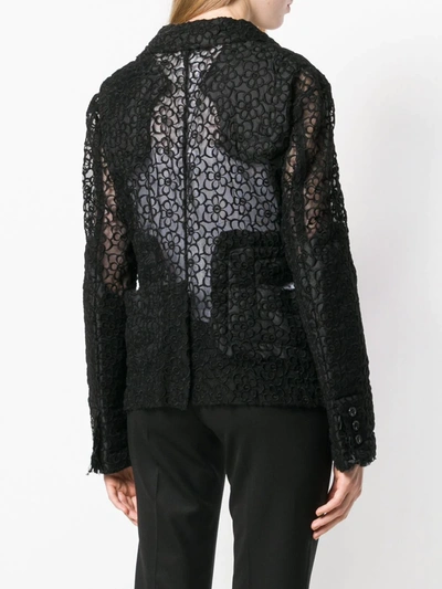 Shop Comme Des Garçons Floral Lace Jacket In Black