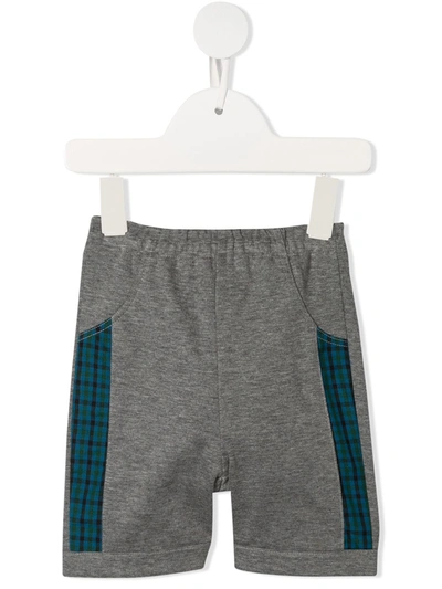 Shop Familiar Checked Panel Shorts In Grey