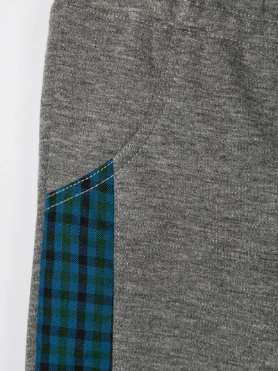 Shop Familiar Checked Panel Shorts In Grey