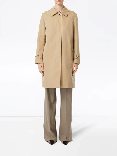 Shop Burberry Gabardine Car Coat In Neutrals