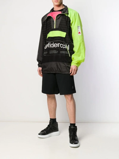 Marcelo Burlon County Of Milan Intel Lettering Windbreaker In Black