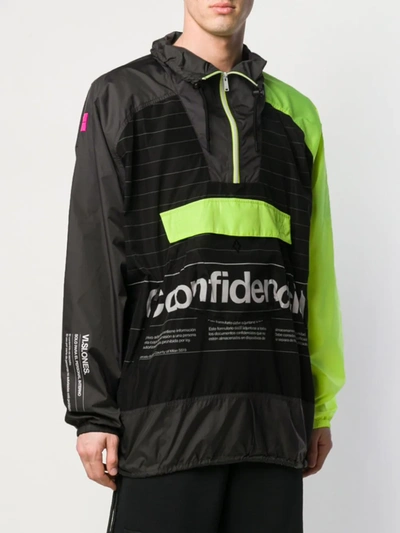 Shop Marcelo Burlon County Of Milan Lettering Windbreaker In Black