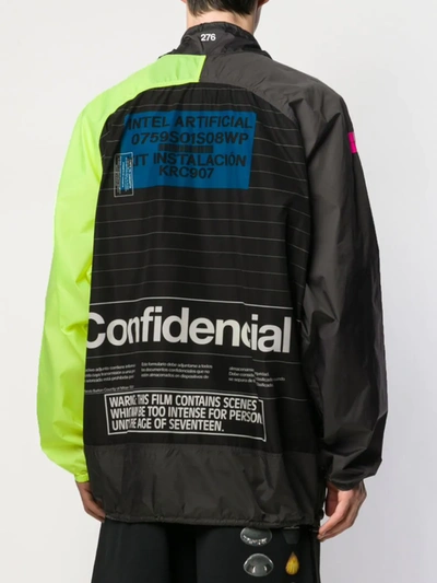 Marcelo Burlon County Of Milan Intel Lettering Windbreaker In Black