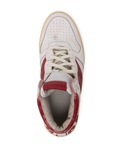 Shop Rhude Rhecess High-top Sneakers In Red