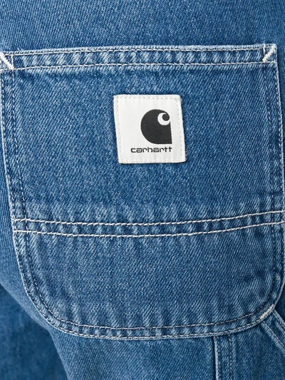 Shop Carhartt Logo Patch Straight Jeans In Blue