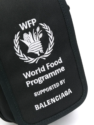 Shop Balenciaga World Food Programme Embroidered Crossbody Bag In Black