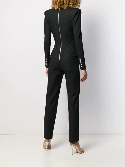 Shop Balmain Blazer Jumpsuit In Black