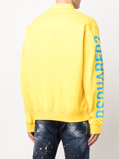 Shop Dsquared2 Logo-print Polo Shirt In Yellow