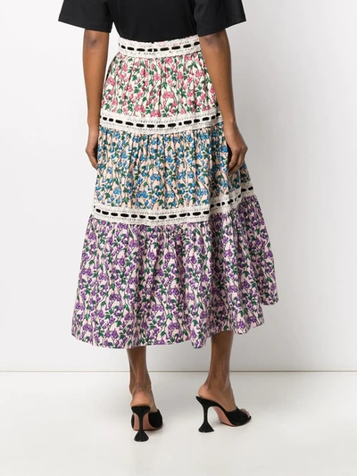 Shop Marc Jacobs Floral Print A-line Skirt In Pink