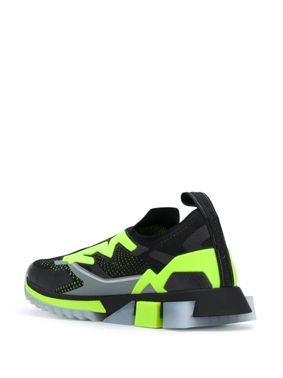 Dolce & Gabbana Dolce And Gabbana Black And Green Sorrento Sneakers In Black