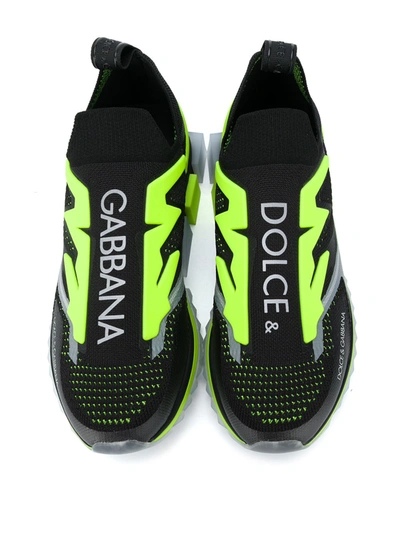 Dolce & Gabbana Dolce And Gabbana Black And Green Sorrento Sneakers In Black
