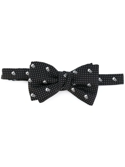 Shop Alexander Mcqueen Skull-print Bow Tie In Black