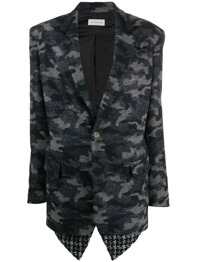 Shop Faith Connexion Camouflage Print Single-breasted Blazer In Blue