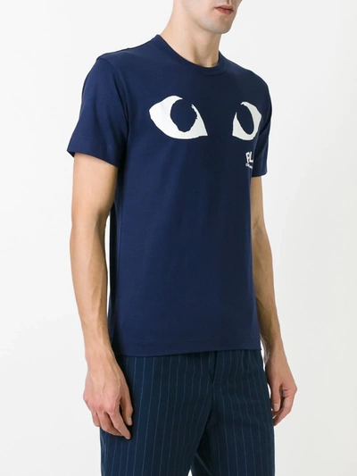 Shop Comme Des Garçons Play Eye Print T-shirt In Blue