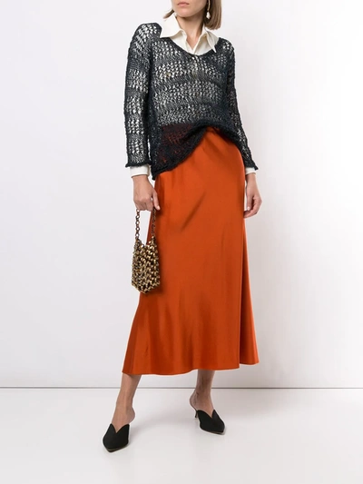 Voz Loose Knit Linen Sweater In Blue