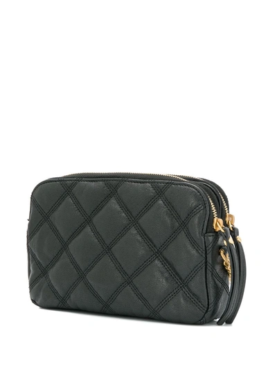 Shop Saint Laurent Becky Quilted Double-zip Pouch In Black