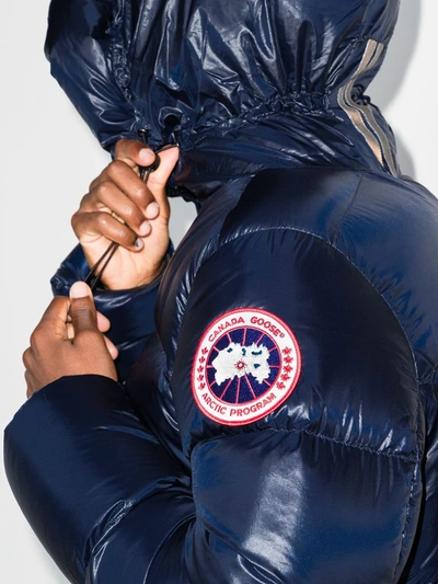 Shop Canada Goose Crofton Logo-patch Padded Jacket In Blue