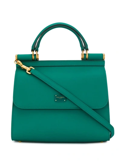 Shop Dolce & Gabbana Sicily Shoulder Bag In Green