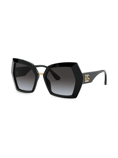 Dolce & Gabbana Dg Monogram Oversized-frame Sunglasses In Black