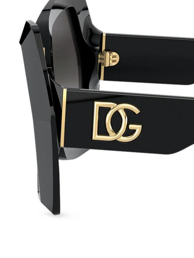 Shop Dolce & Gabbana Dg Monogram Oversized-frame Sunglasses In Black