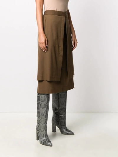 Shop Lemaire A-line Button Up Skirt In Brown