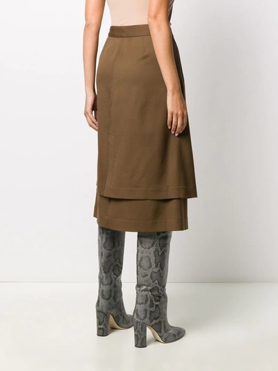 Shop Lemaire A-line Button Up Skirt In Brown