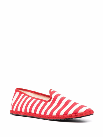 Shop Vibi Venezia Gondola Striped Loafers In Red