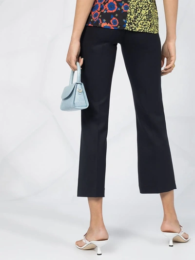 Shop P.a.r.o.s.h Mid-rise Cropped Trousers In Blue